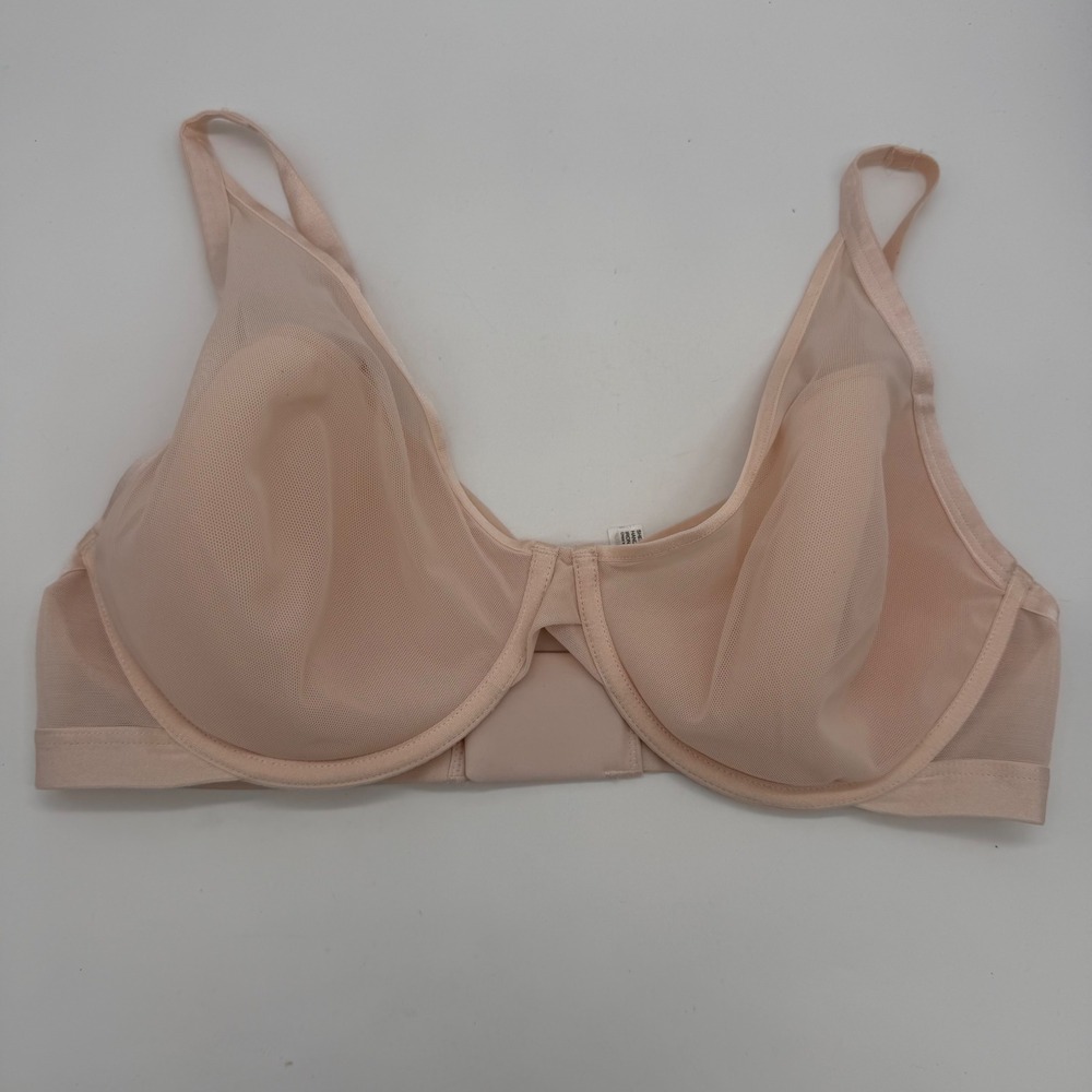 Soma Lightest Lift Mesh Plunge Bra 38D Nude Pink Underwire 570284485